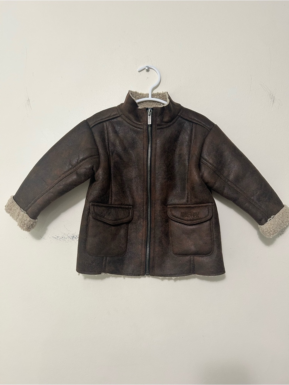 Kenneth Cole Reaction Kids Dark Brown Faux Shearling Jacket